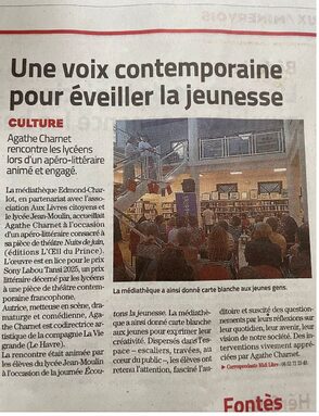 Article du midi libre sur la soirée à la médiathèque